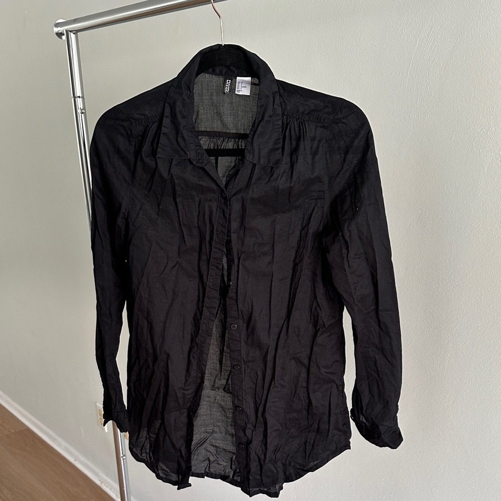 Divided Men's Black Lightweight Button-Up Shirt Jacket